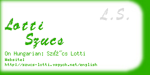 lotti szucs business card